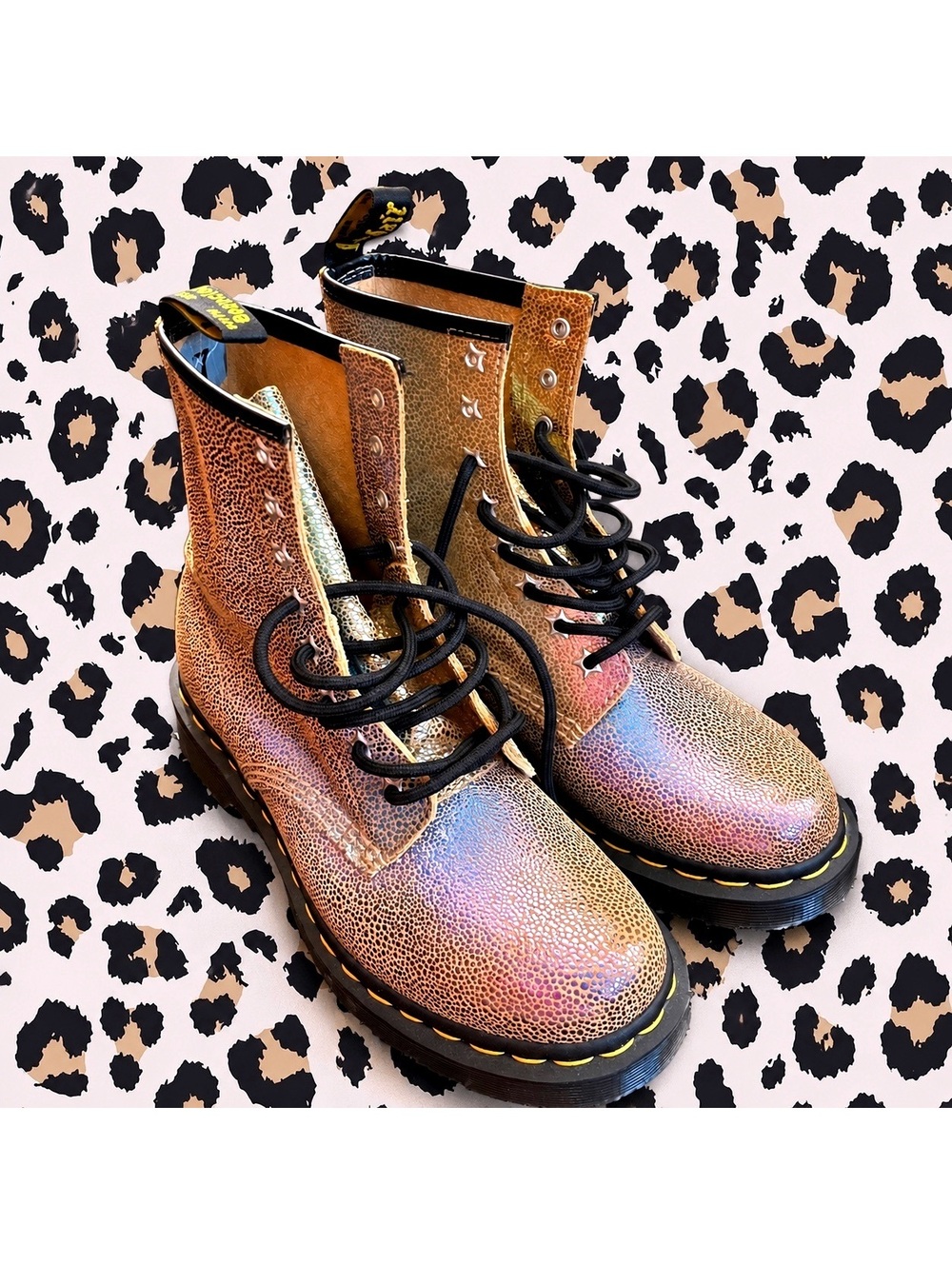 Size 7 Dr. Martens Pascal Iridescent Leather 1460 Boots